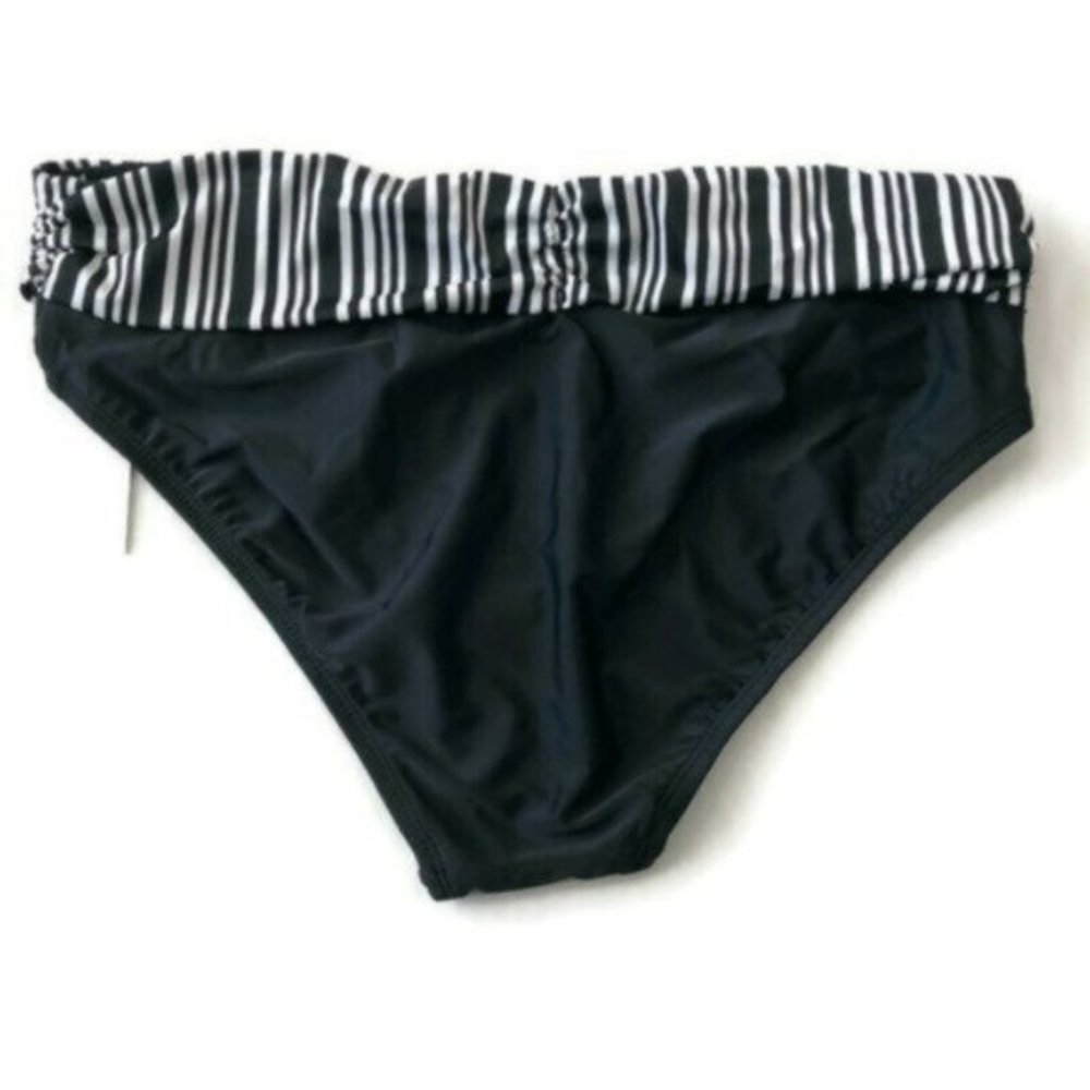 Into the Bleu By Amerex Black & White Hipster Bikini Bottoms
